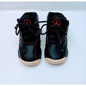 Nike Air Jordan 13 Retro Infant Shoes 5C Black/Red Leather Basketball Sneakers